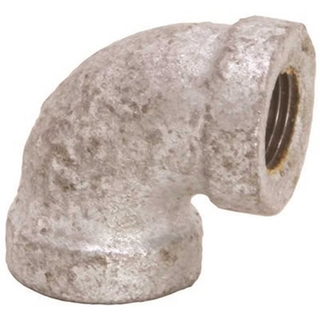 3/4 X 1/2 Galvanized Malleable 90-Degree Elbow Silver